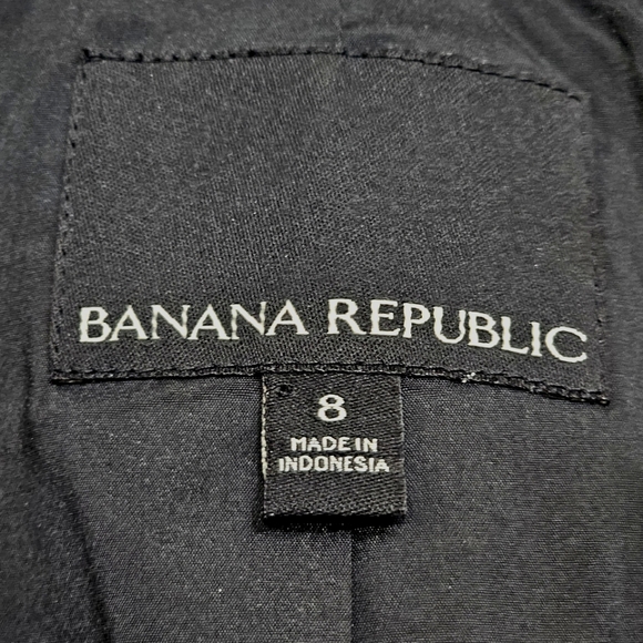 Nwot Banana Republic Dark Navy Black/White Gingham Collared Blazer - Picture 4 of 17